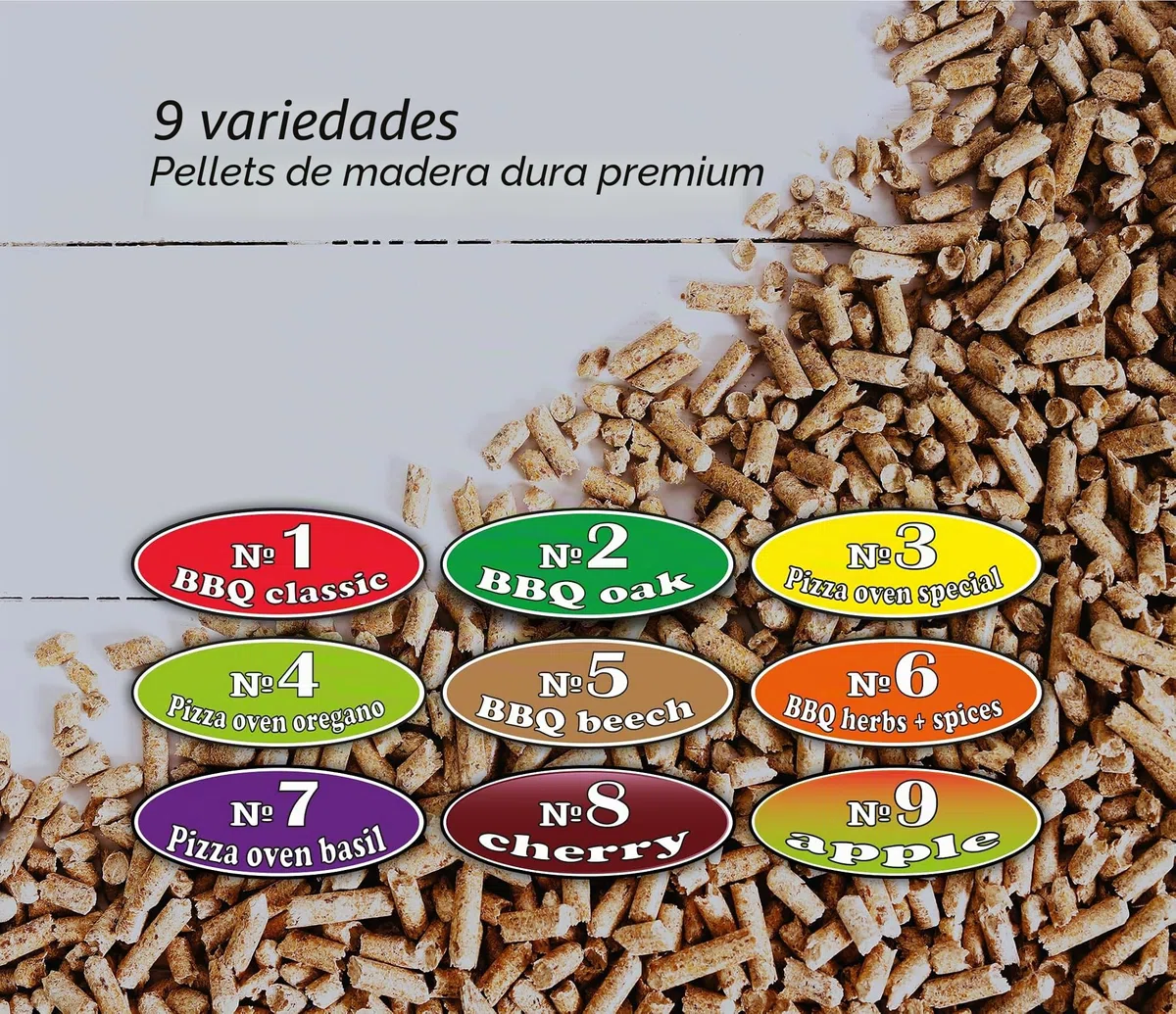PINI Grillpellets 15 kg - Pellets de madera 100% roble No2 para asar, ahumar, también para hornos de Pizza operados con pellets