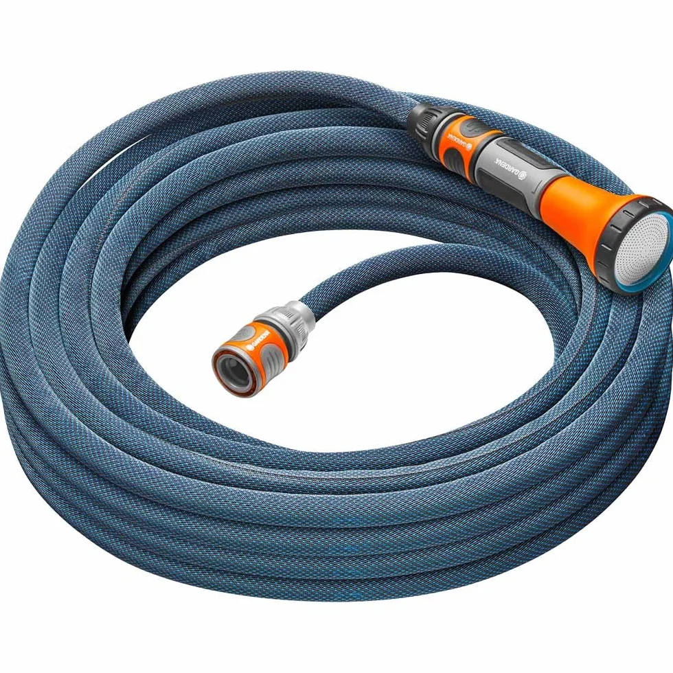 Gardena Liano Xtreme 1/2 pulgadas, set 15m: Manguera de jardín ultra robusta de tejido, para grifos de agua interiores, manguera interna de PVC, ligera, resistente a la climatología (18465-20)