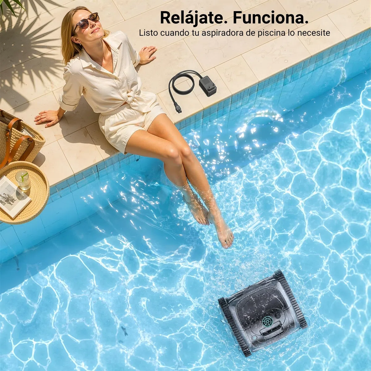 Bouge Pool Robot Cleaner Adaptador Compatible con Wybot C1 OS7010C Robot Aspirador Piscina 25.2V Sustitución Cargador Cable para Limpiafondos Piscina Automatico