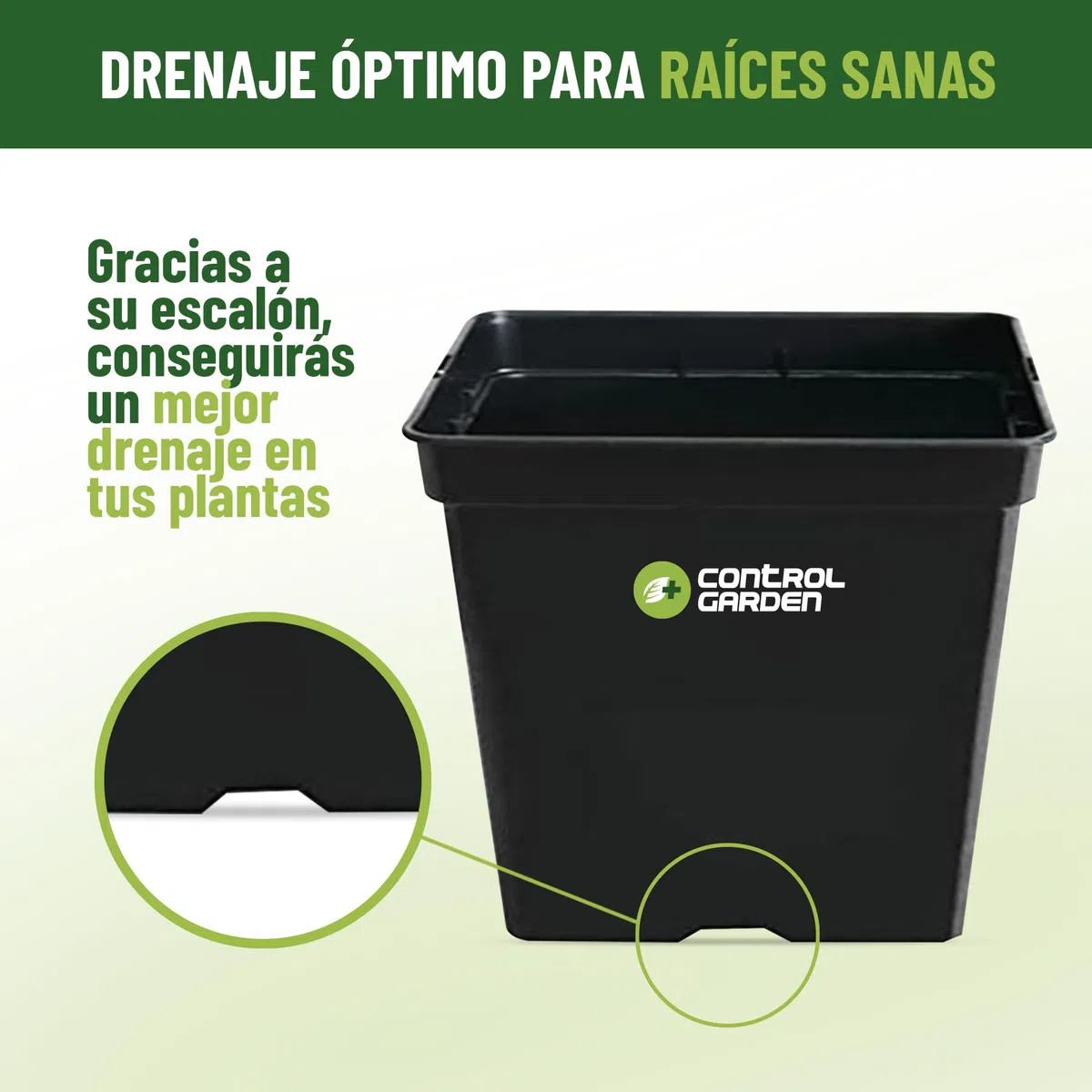 GROWMANIA Pack 10 Macetas Cuadradas para Plantas Negra 25L - Diez Maceteros de Plástico para Flores 33x33x35 cm - Base 25x25