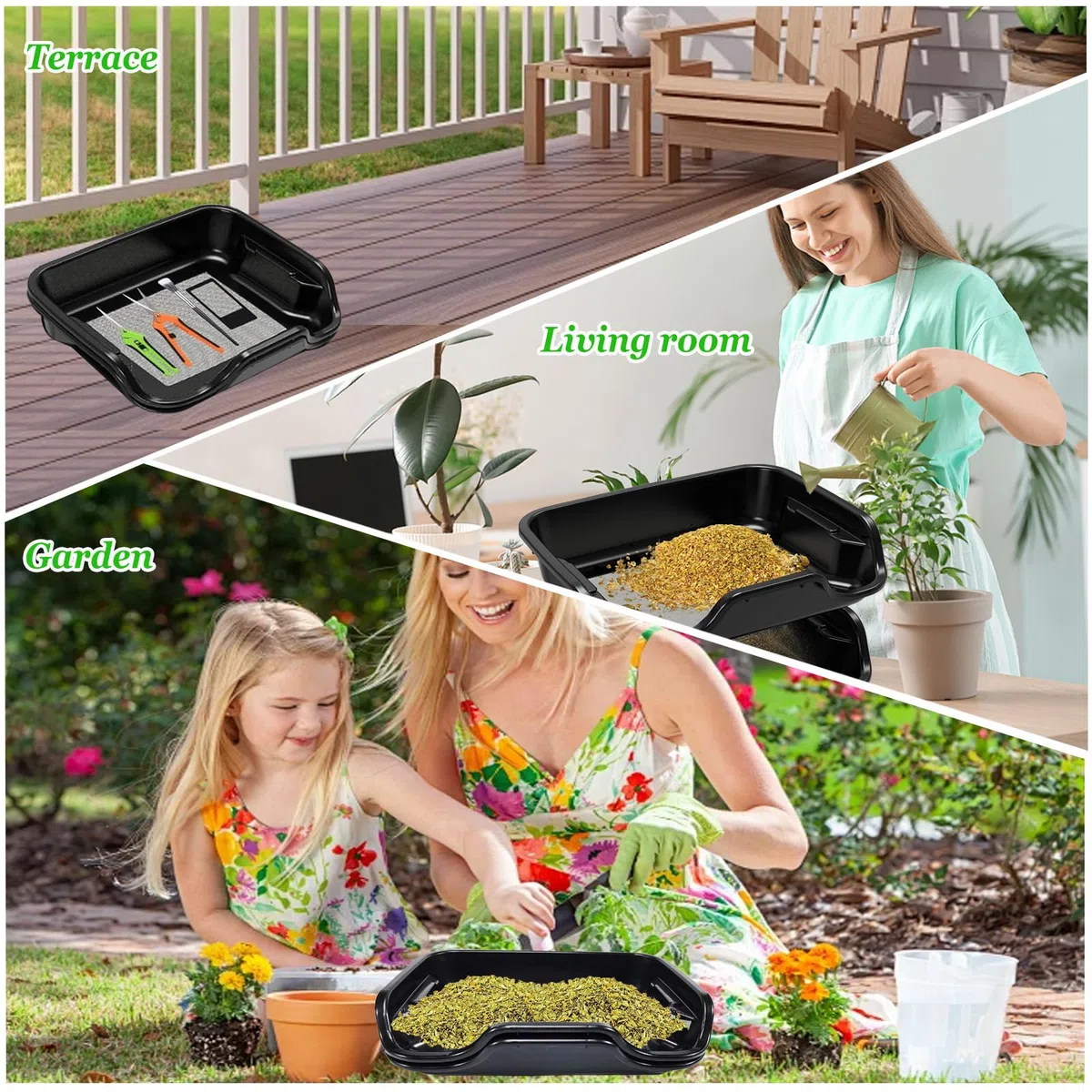 Juego de bandeja de corte premium con colador de polen de 150 micras, bandeja ergonómica y bandeja de recorte, incluye 2 tijeras, lupa y cepillo, bandeja para recortar polen y hierbas, cuenco de