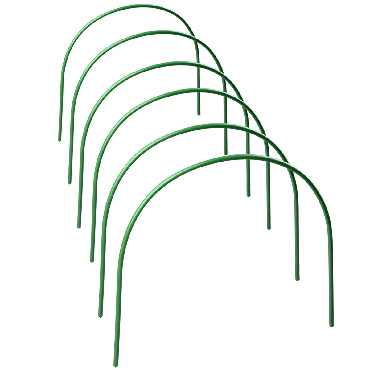 Aros de Invernadero, túnel de Cultivo de 4 pies de Largo 40 x 50cm de Acero con Soporte de plástico para Invernadero, Paquete de 6
