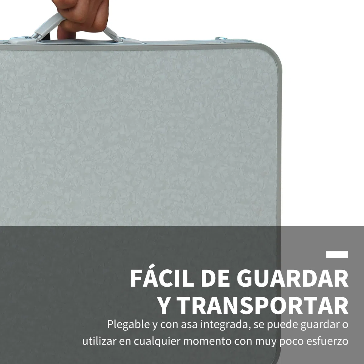 Outsunny Mesa de Camping Plegable Mesa Plegable Portátil Multifuncional con Altura Ajustable en 2 Niveles Marco de Aluminio para Jardín Balcón Patio Exterior 60x45x64 cm Blanco