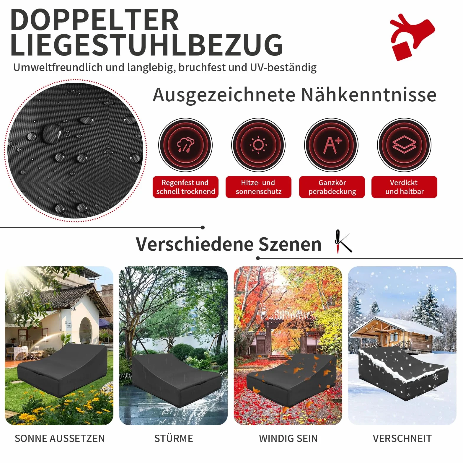 Funda para Tumbonas para 2 Personas Impermeable,Cubierta Protectora Doble Tumbona Anti Viento,Tumbona Jardin Cubierta Protectora Contra con Cordón y Asas,Tela Oxford 420D (210*160*40/90cm,Negro)