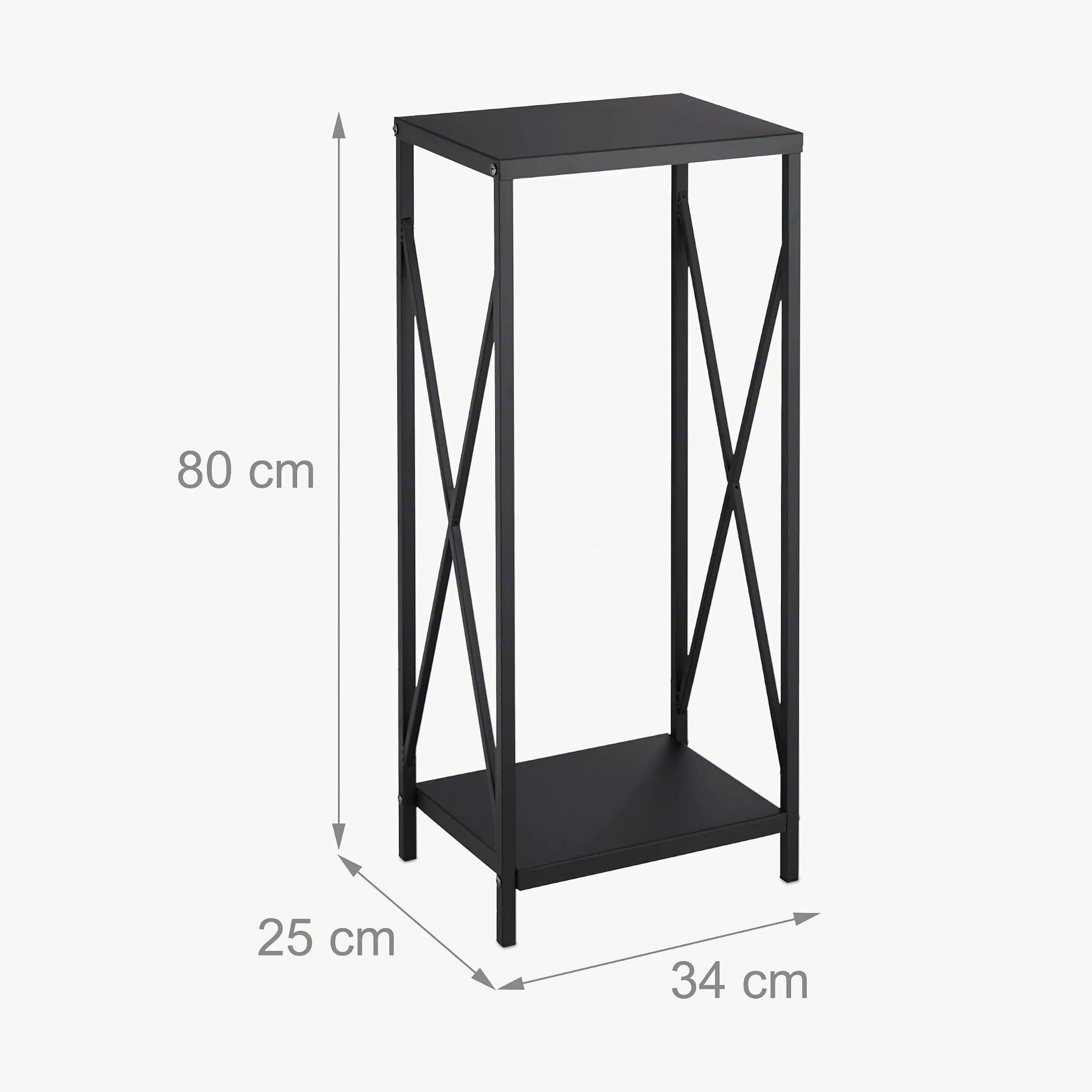 Relaxdays Leñero Vertical, Soporte Leña Metal, 80 x 34 x 25 cm, Bandeja Leños Acero, Accesorio Chimenea, Interior, Negro