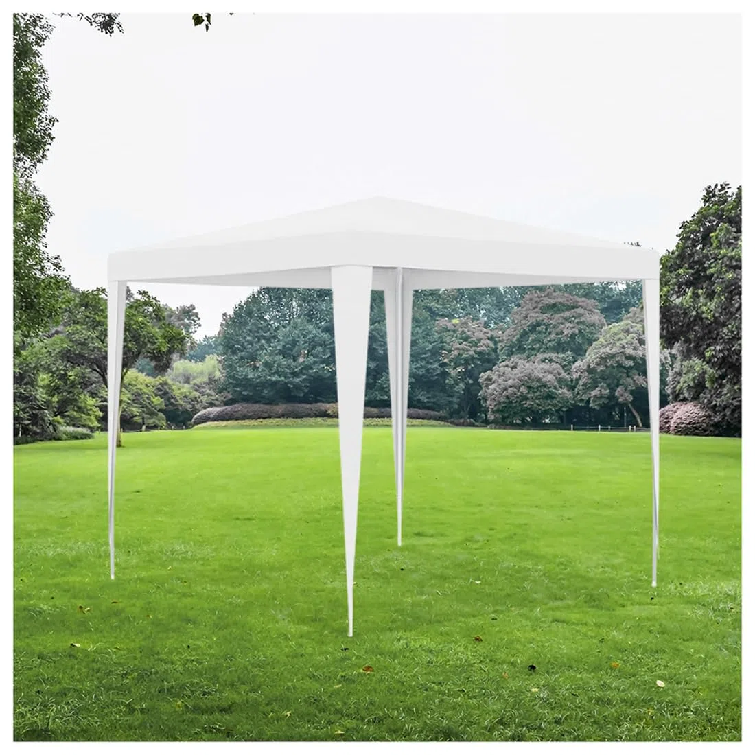 Acomoda Textil - Cenador Blanco Desmontable de Fácil Instalación y Transporte 3x3 Metros. Carpa Jardín para Camping y Fiestas de Exterior, Resistente al Sol, Estable y Duradero