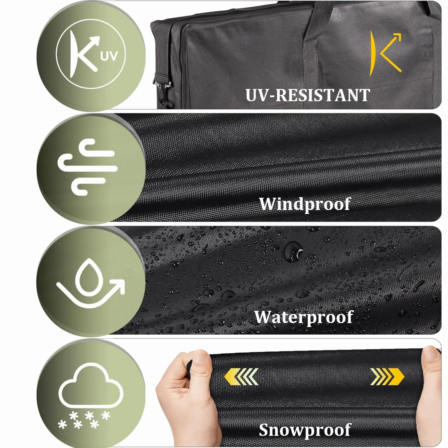 Bolsa de almacenamiento plegable para mesa de camping de 4 pies (solo bolsa), bolsa de transporte impermeable, bolsa de almacenamiento portátil con correas de hombro para mesa de picnic