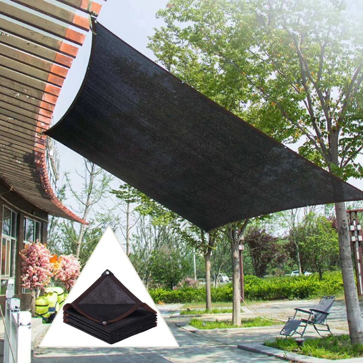 Malla De Sombra Para Jardín,Tela De Sombra Negra,Red De Sombra Para Protección Solar,Velas De Sombra,Con Ojales,Lona De Malla Sombreadora Exterior,Resistente a Los Rayos Uv,Black-3x6m(9.8*19.7ft)