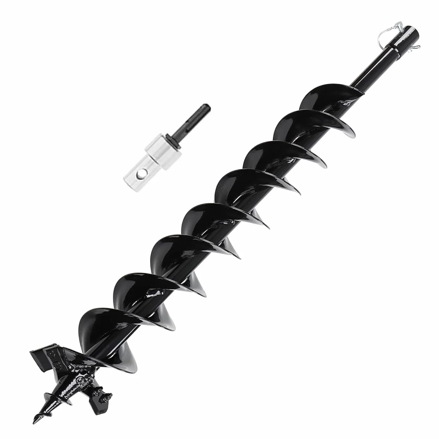 Taladro de Tierra para Ahoyador Gasolina & Eléctricos & Batería, Diámetro 10 cm, Longitud 80 cm con SDS Plus grabando, para plantación de árboles, barrena para hoyos de tierra, barrena para pilotes
