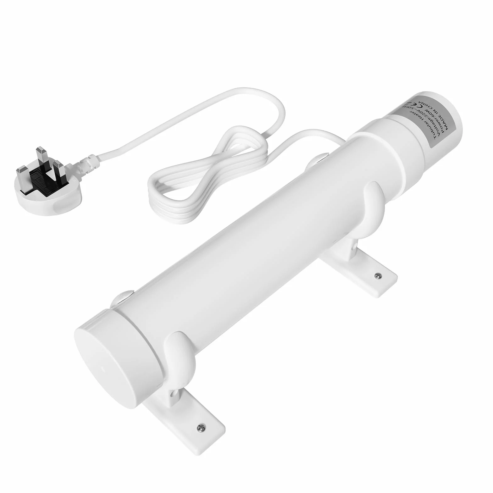 Calentador tubular de 1 pie con termostato, calentador de tubo de 60 W, calentador tubular de armario CA 220-240 V para armario de ventilación de cobertizo de invernadero (soportes de