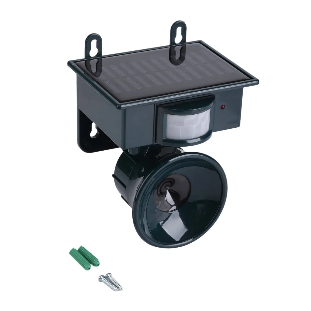 Tonysa Repelente ultrasónico Repelente ultrasónico de pájaros, Sensor de Movimiento PIR con energía Solar Repelente ultrasónico de plagas Bird Dog Cat Mouse Chaser para Exteriores