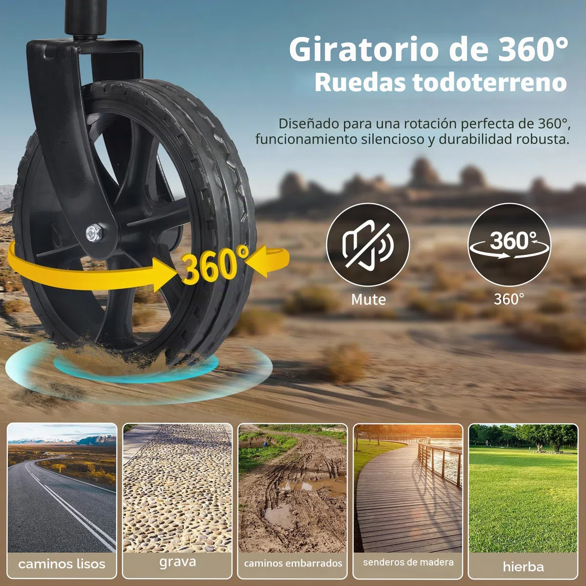 Naturehike 120kg Carro Playa Plegable con Ruedas Grandes, Carrito Camping Transporte para Jardín, Gran Vagón Plegable con Manija Ajustable & Bolsillos