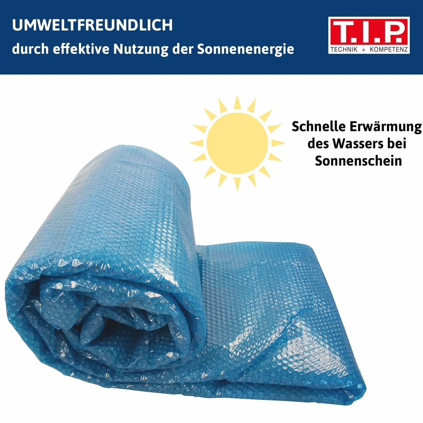 T.I.P. Cubierta Solar SSF 460/120 Cubierta Solar 120 μm para Piscina de Anillo/Piscina Redonda Ø 4,60 m