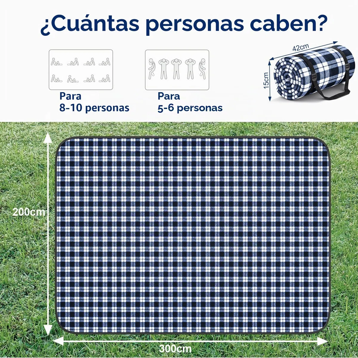 Esterilla Playa 200X300Cm, Manta De Picnic Esterilla Camping Impermeable Plegable Manta Picnic Playa ,Sin Arena, Esterilla Camping, Manta De Baño Para Acampar, Parque, Playa, Picnic