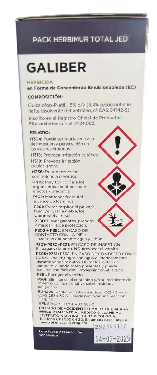 Herbicida total Tidex + Galiber para 15 litros. Herbicida sistémico de mayor eficacia que glifosato. Herbimur
