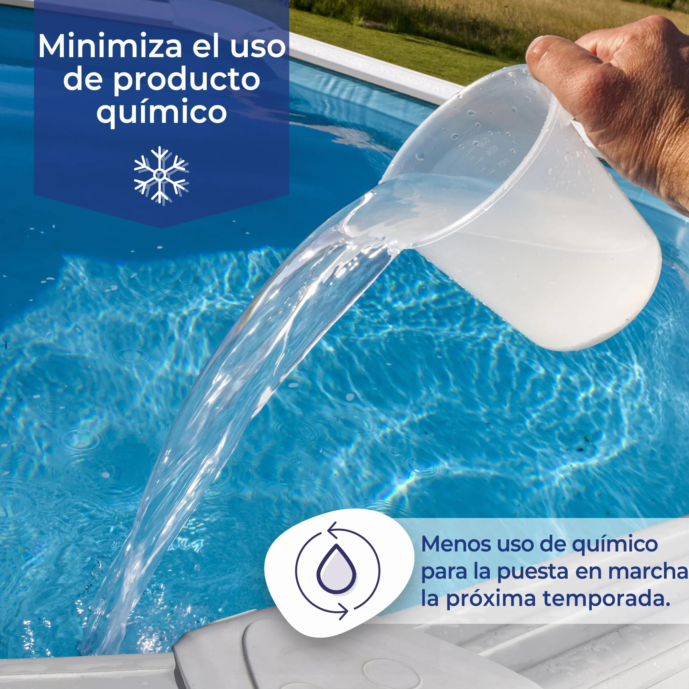 Gre CIPR241 - Cubierta de Invierno para Piscinas Redondas de 240 cm de diámetro, 120 g/m2, Cobertor de Piscina para Proteger el Agua de la Piscina