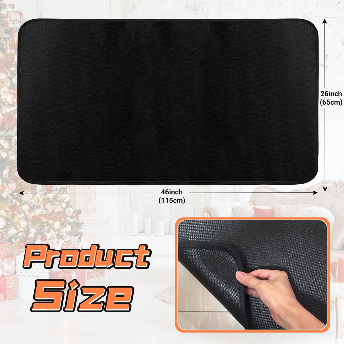 Hearth Rugs - Alfombra ignífuga para Chimenea, Resistente al Fuego, 115 x 65 cm, tapete térmico para Parrillas de Barbacoa al Aire Libre, hogueras, ahumadores, Estufas de leña