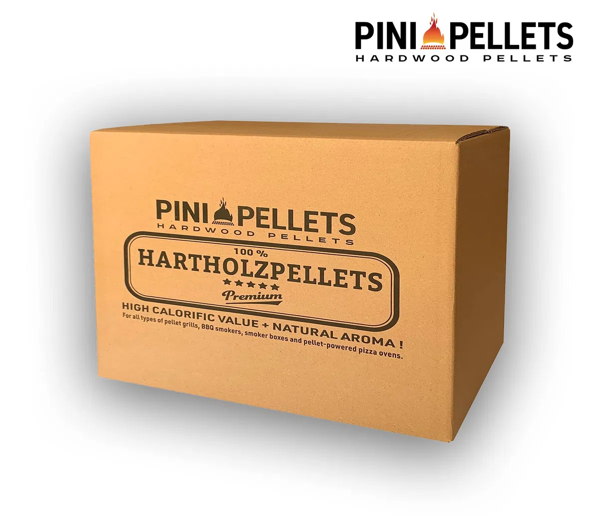 Pellets de madera dura 6 mm PINI 15 kg para calefacción, asar, ahumar