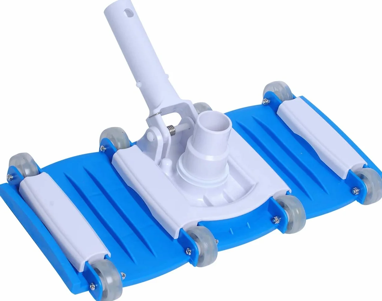 Poweka Limpiafondos Manual Cabezal de Cepillo 14" para Aspiradora de Piscina, Aspiración Flexible con Mango de Poste
