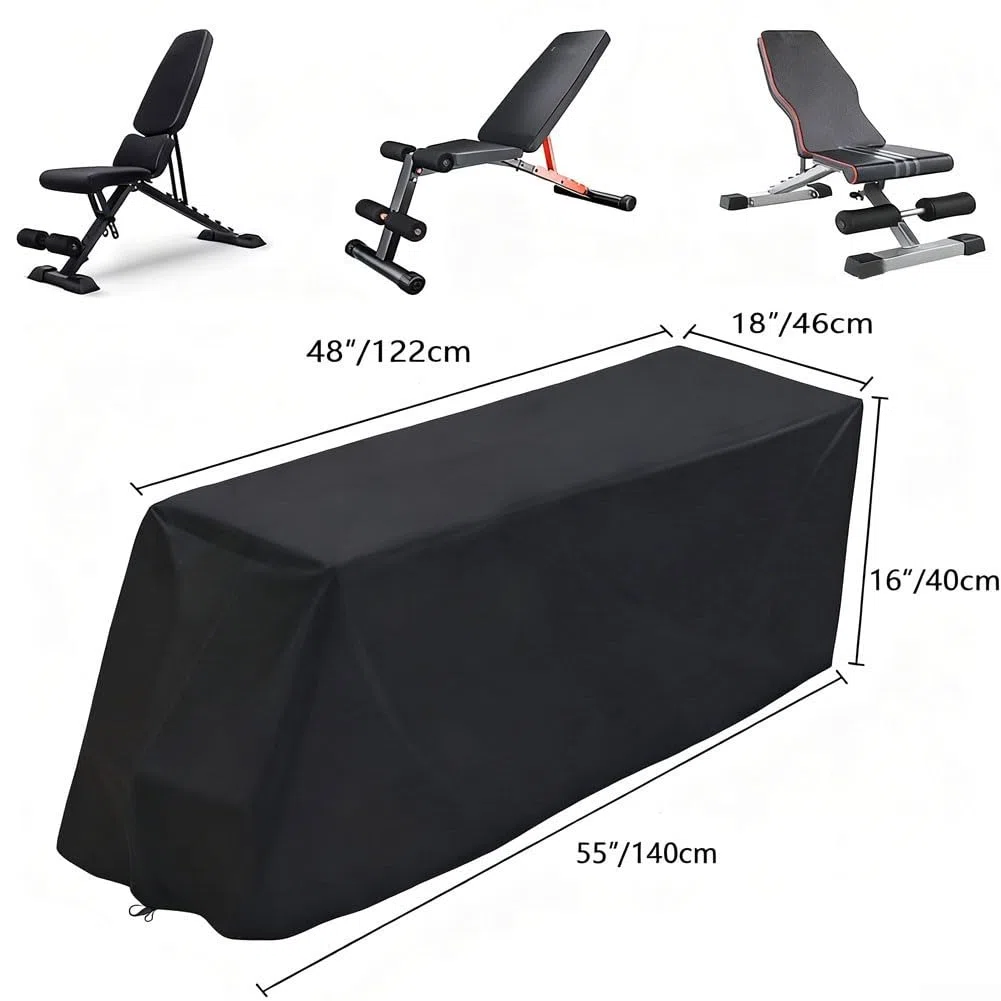 Funda de banco impermeable para equipo de gimnasio en casa, compatible con bancos de peso estándar y estaciones de entrenamiento ajustables para interiores y exteriores