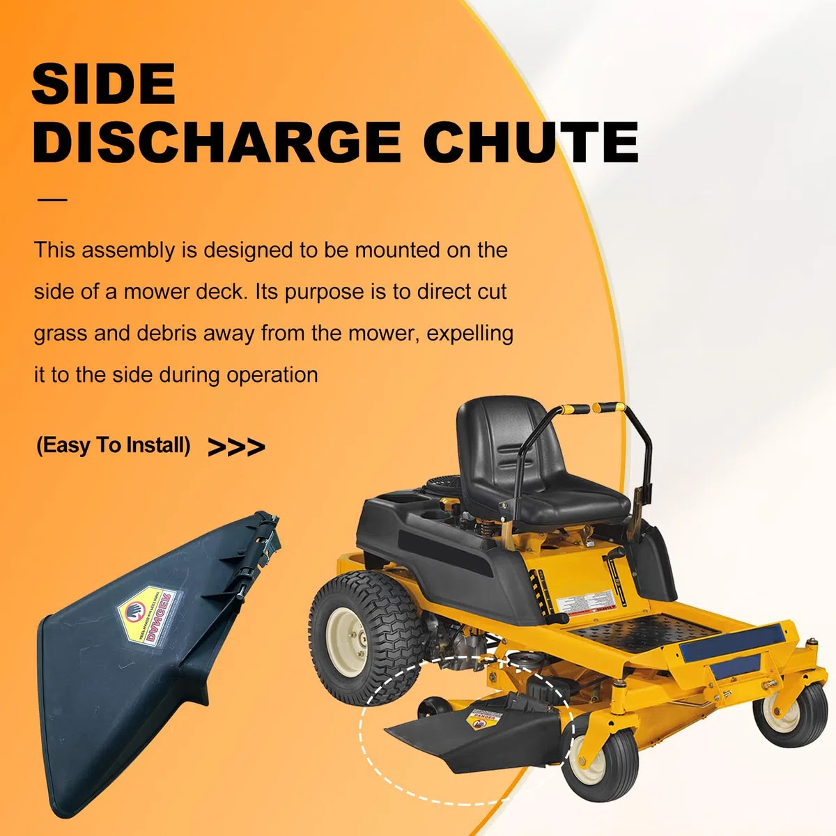 deawater 631-05229 - Conjunto deflector de canal de descarga de cubierta para MTD Craftsman Troy-Bilt Cub-Cadet Murray Yard-Machine Yardman LT1040 LT1045 LT2042 descarga lateral, 631-0216 631-05193