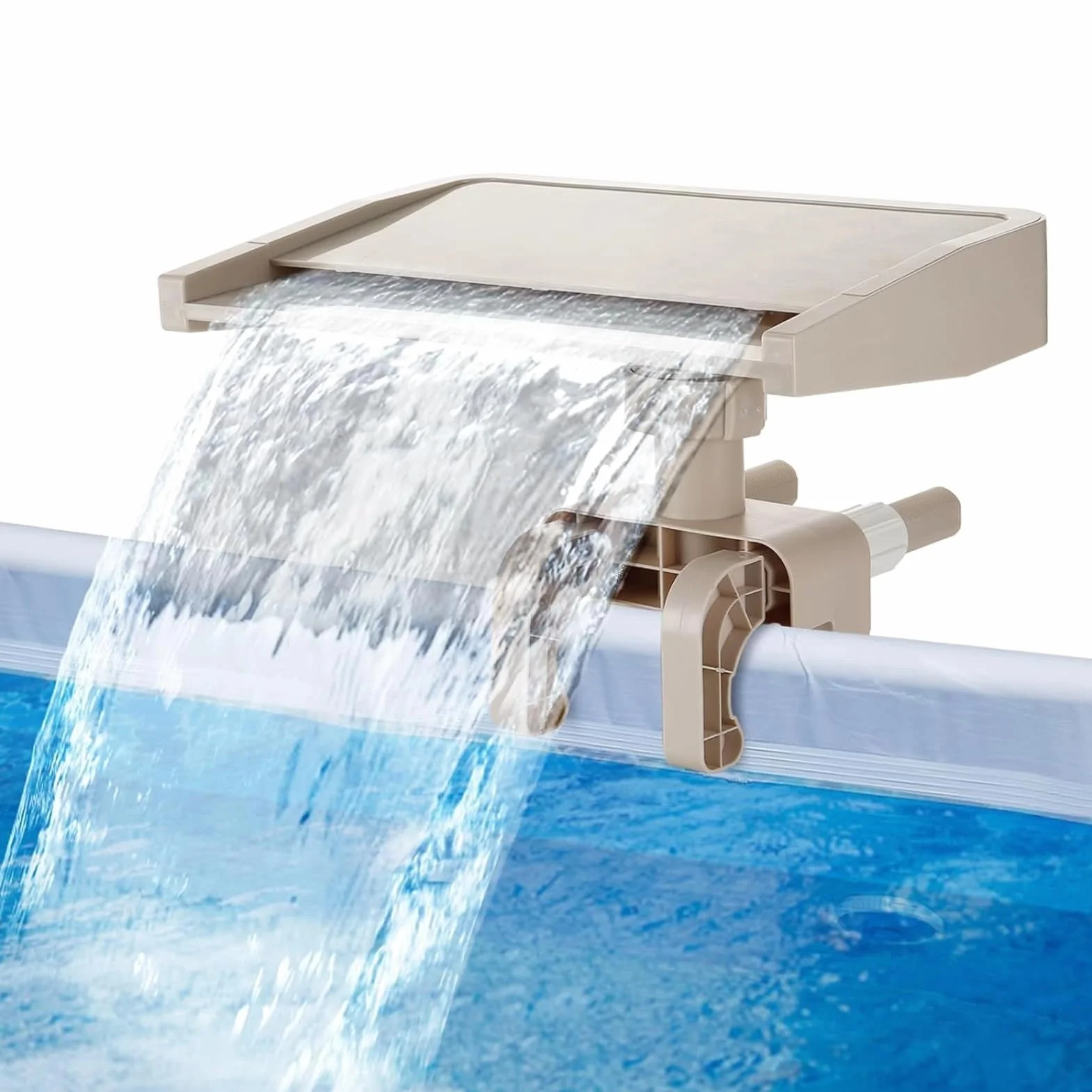 Cuifati Aliviadero de Cascada, Cascada Relajante, Fuente de Piscina sobre el Suelo, Cascadas de Estanque con Soporte Desmontable para Jardín Interior y Exterior, Piscinas de Estanque