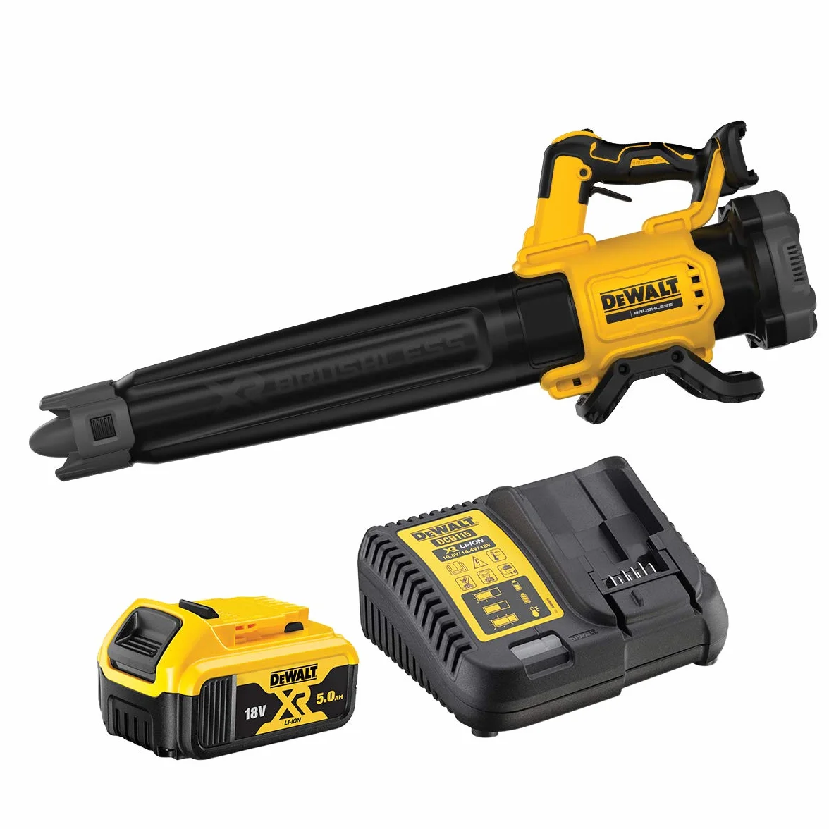 DEWALT DCMBL562P1-QW - Soplador axial sin escobillas XR 18V con 1 batería Li-Ion 5Ah