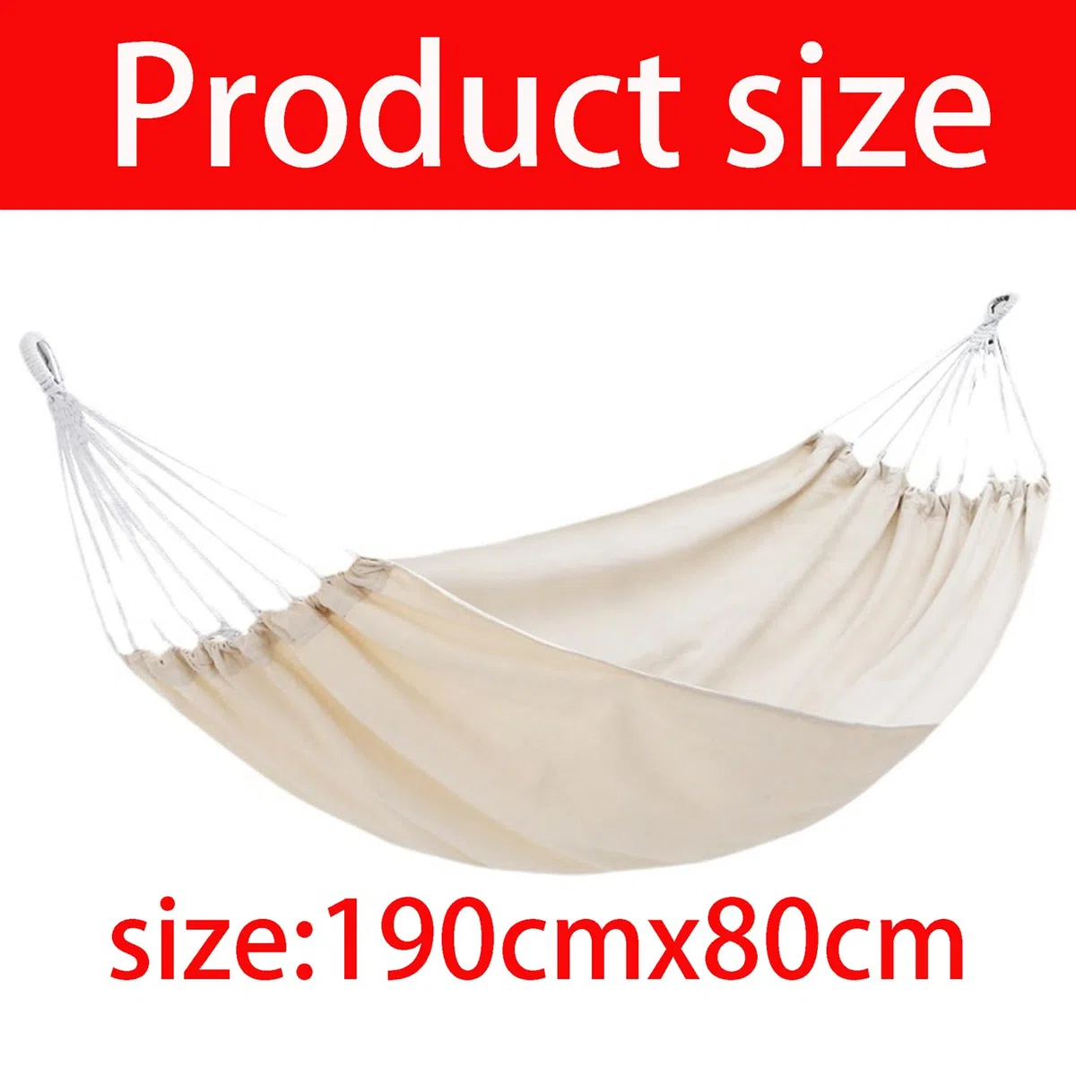 Hamaca Individual Al Aire Libre Tumbona Colgante - Beige, 1 Pieza, Hamacas Plegables, para Terraza, Balcón, Jardín y Camping Libre, con Bolsa de Almacenamiento, Correas Mosquetones