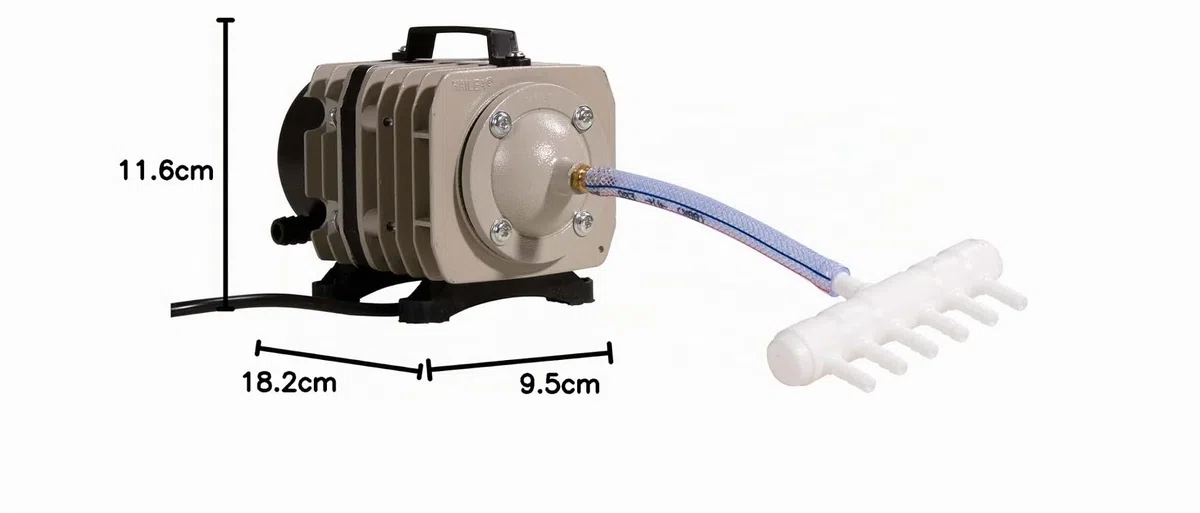 Hailea Bomba de aire/compresor de pistón Hailea ACO 318, 60 l/min, 18,2x9,5x11,6 cm, gris