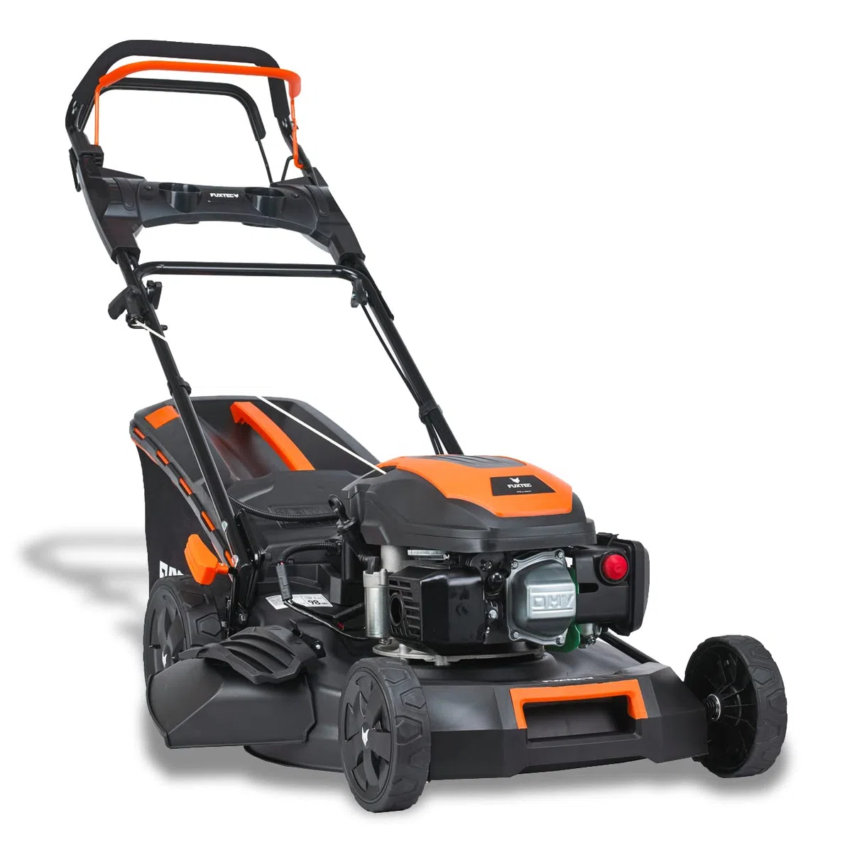 FUXTEC Cortacésped autopropulsado de Gasolina con Arranque eléctrico FX-RM5170eS 4en1-170 cm3 4CV, 4 Tiempos, Ancho de Corte 51 cm, Alto de Corte 7 Pos. 60L, Función Mulching & Descarga Lateral