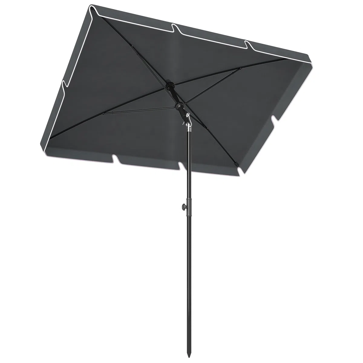Outsunny Sombrilla de Jardín de Aluminio 2x1,3x2,5 m Parasol de Jardín Rectangular con Función de Inclinación para Terraza Patio Exterior
