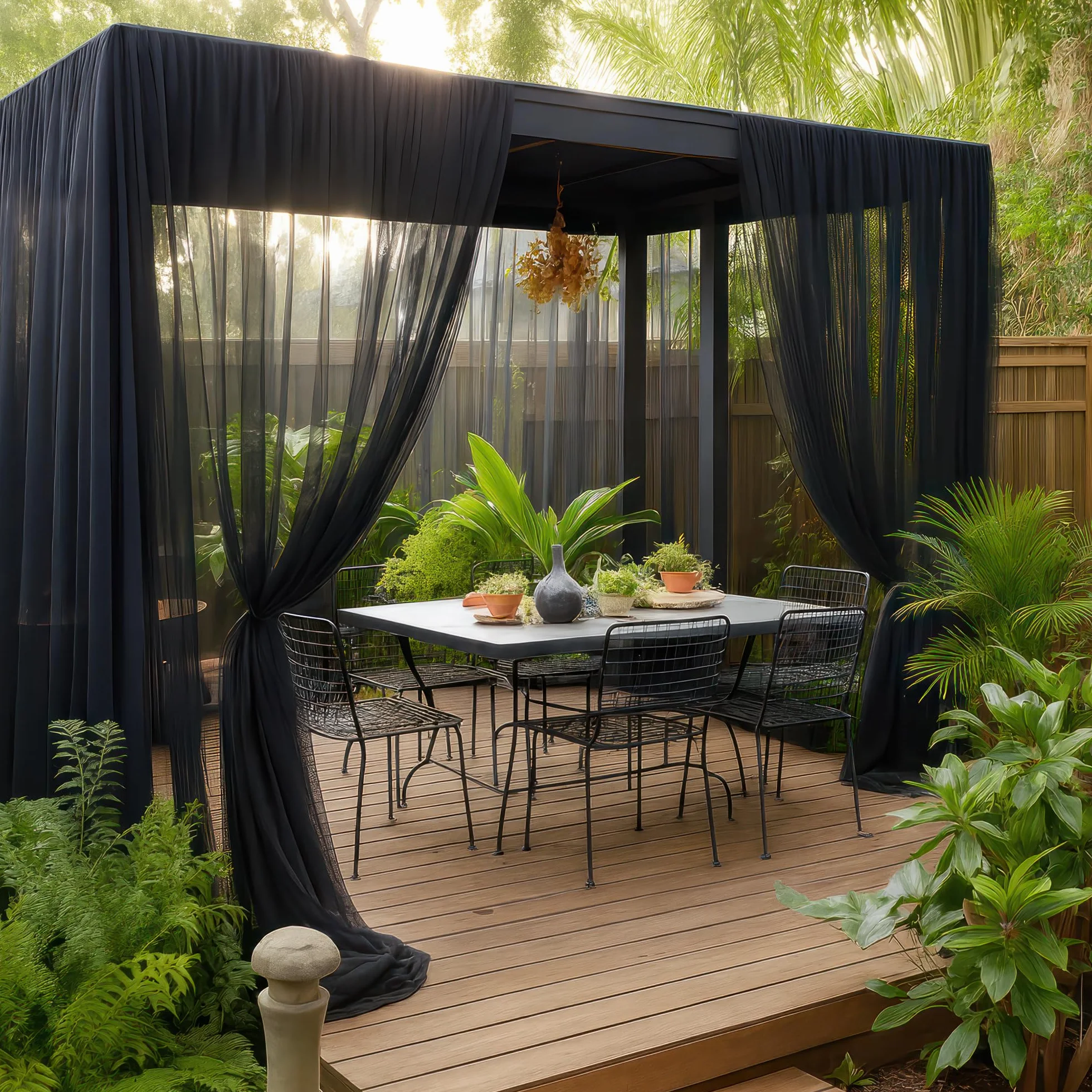 Mosquitera Negra 3x6 Metros de Red | Mosquitera para Techo de jardín, terraza, Exterior y Ventana | Red de protección contra Insectos, de Malla Fina