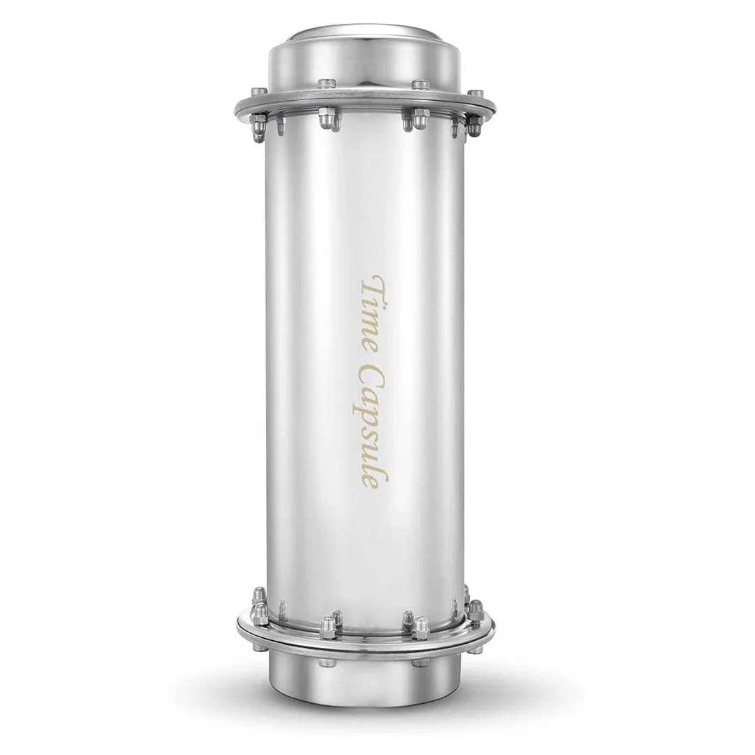 Cápsula de Tiempo Time Capsule - Recipiente para Cápsulas de Acero Inoxidable Resistente al Agua y a la Corrosión Regalo de Graduación Futura,16.3Inch