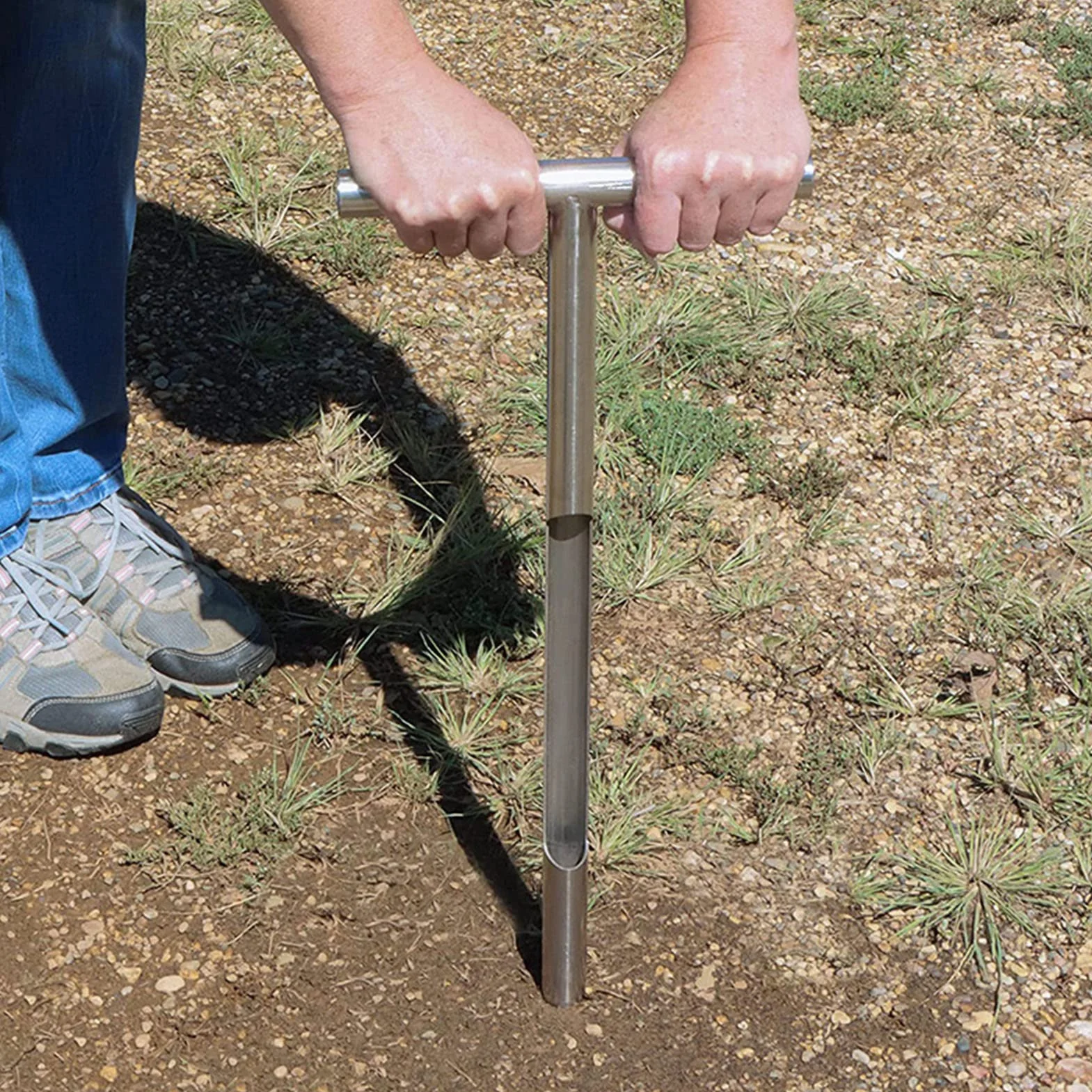 Wakects Sonda de Muestreo de Suelo, Acero Inoxidable 304, 30.48 cm, Alta Eficiencia, para Césped, Jardín y Granja, 1.5 mm de Espesor