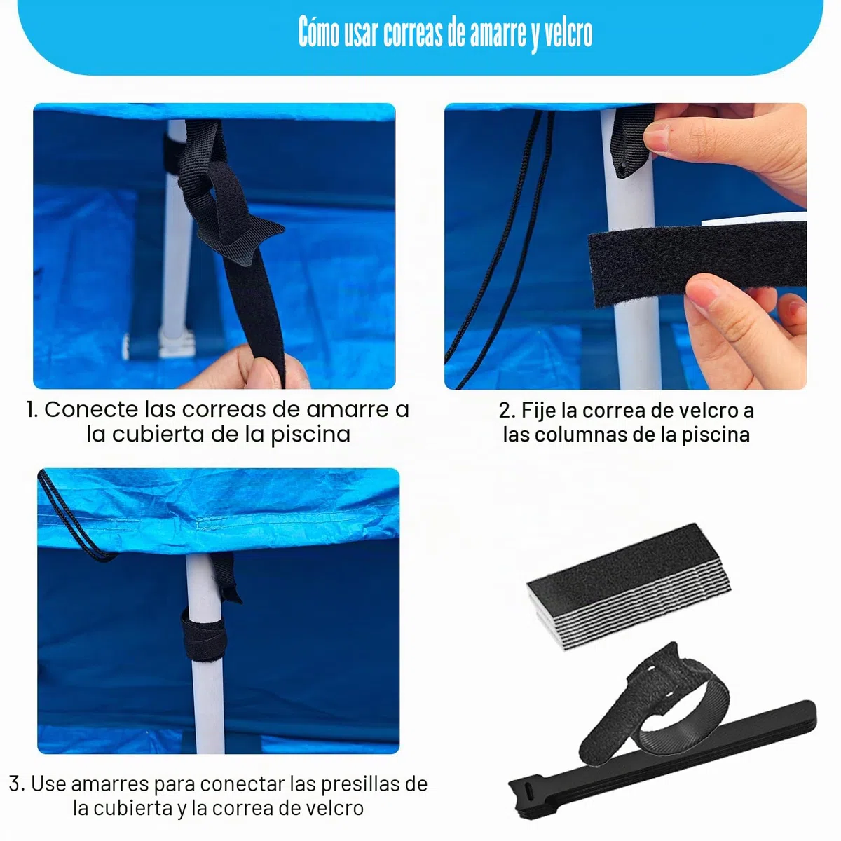 Cubierta de piscina para piscinas rectangulares de 220 x 150 cm, lona solar para verano e invierno, cubierta de piscina rectangular, lona rectangular para piscina de marco rectangular