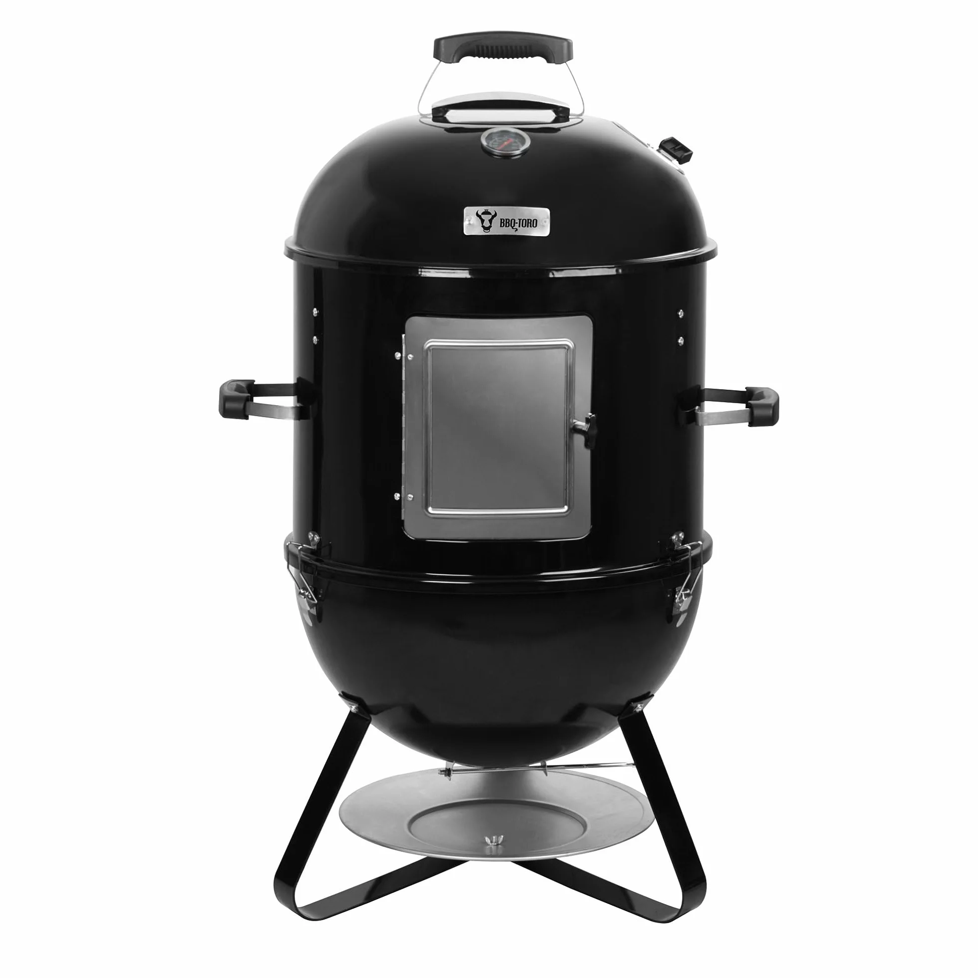 BBQ-Toro Barril Ahumador 3 en 1 | Ø 47 cm | Barril de Ahumado, Fumador | Parrilla de Ahumado, Parrilla de Carbón con Tapa | Horno para Leña | Barbacoa, Smoker, Barril Ahumador con Termómetro
