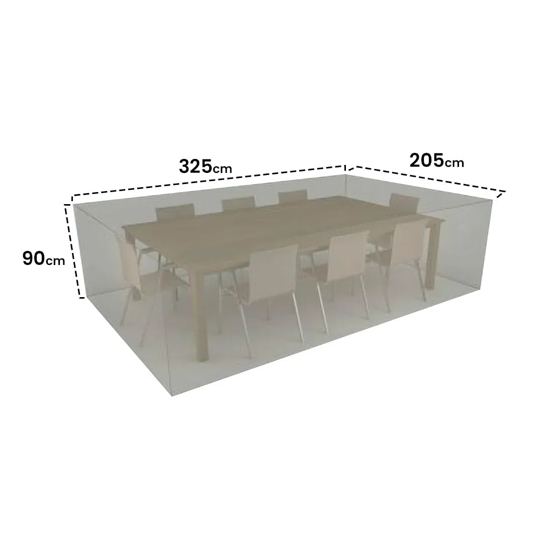 Nortene | Funda Protectora Mesa Rectangular Exterior | Impermeable | Anti-UV | 325x205x90 cm