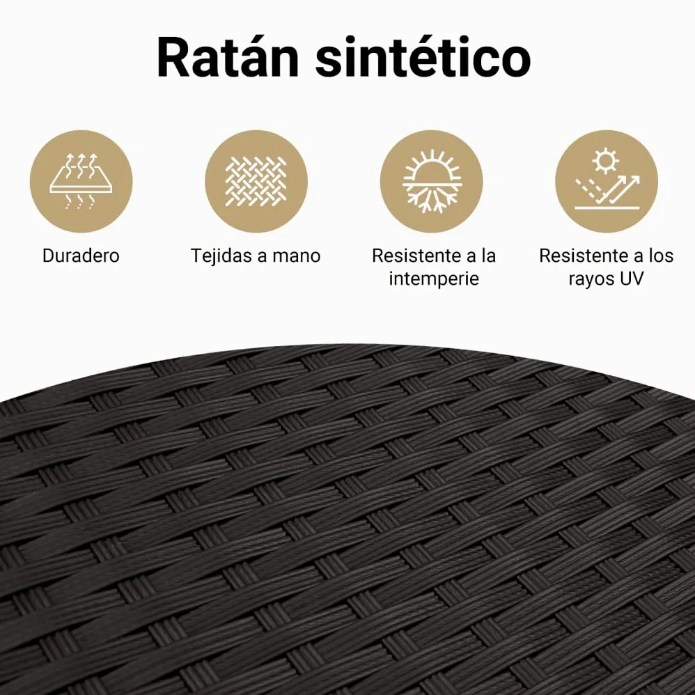 vidaXL Armario de Almacenaje de Jardín, Aparador para Cojines Toallas, Organizador de Herramientas, Portaherramientas para Piscina, Ratán PE Negro