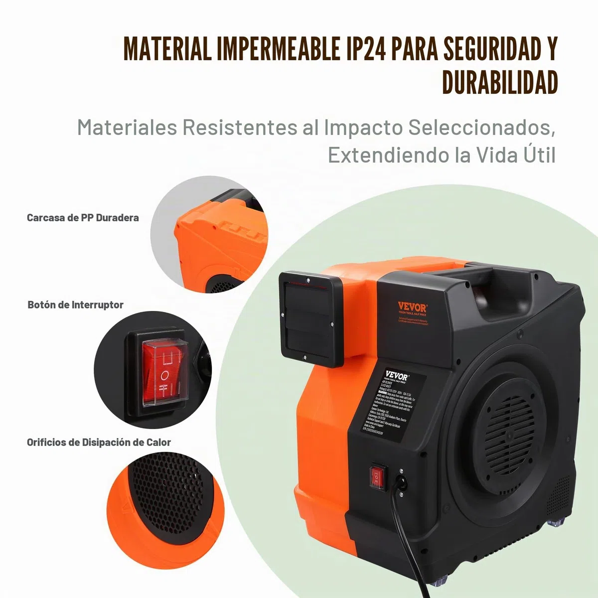 VEVOR Soplador Inflable 1100 W, 1,5 y 1,7 HP, Soplador de Aire Comercial para Inflables, Ventilador Eléctrico de Castillo Hinchable de 3100 RPM Casa de Rebote, Toboganes Acuáticos 387 x 275 x 423 mm
