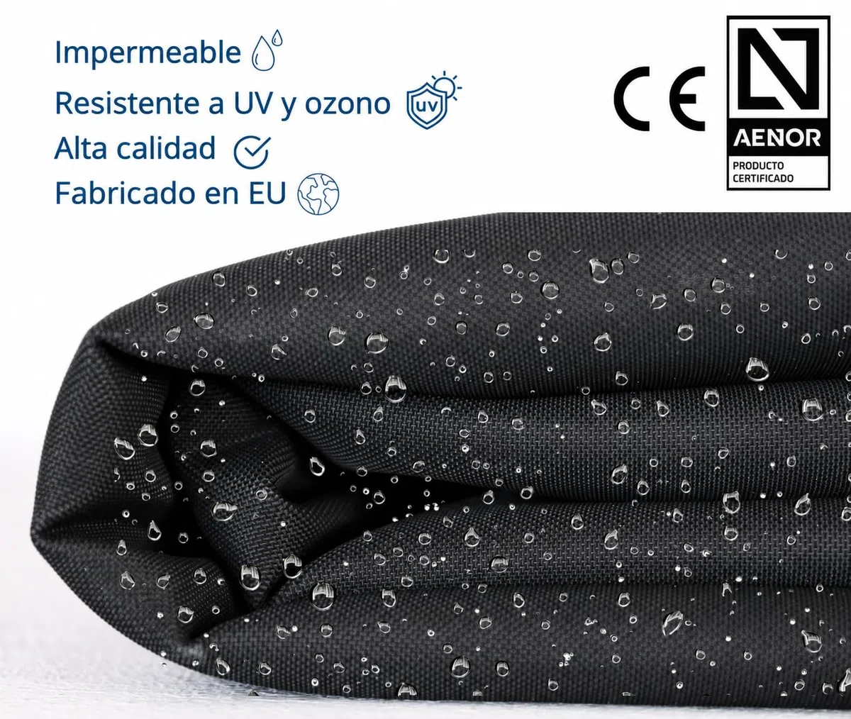 Pack de Lámina Impermeabilizante de EPDM 2x2 m Negra de 0,8mm y 200grs/m2 de Geotextil | Alta Elasticidad | Resistencia UV y Temperatura Extremas | Ideal Estanques, Embalses y Cubiertas.