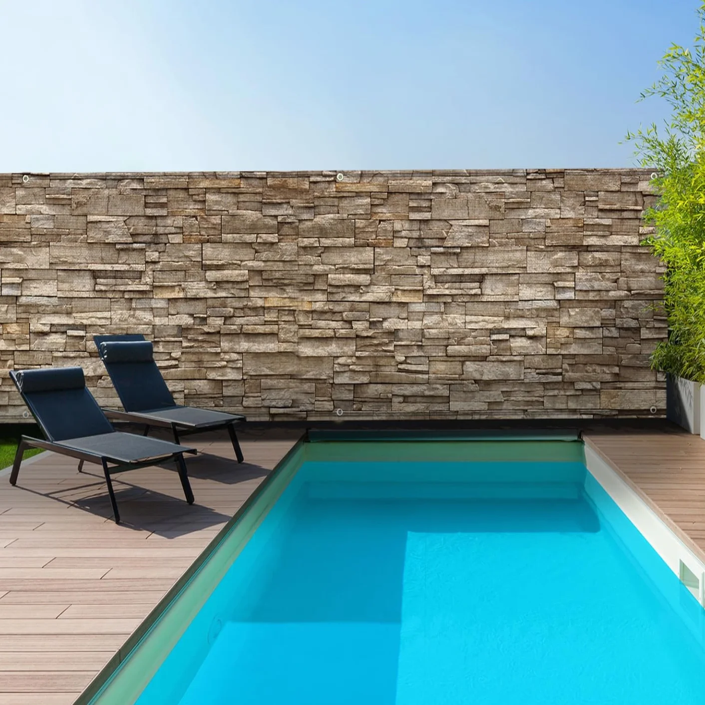 IDMarket - Malla de ocultación, 1,5 x 10 m, estampado de piedra, 160 g/m²