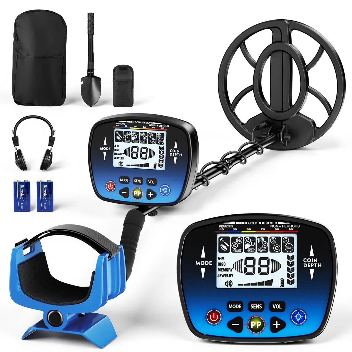 Detector de Metales Profesional para Adultos y Niños, Impermeable para Oro con Modos Pinpoint y Terreno, Emparejamiento Rápido, 5 Modos, Alta Precisión, Ligero y Fácil de Usar