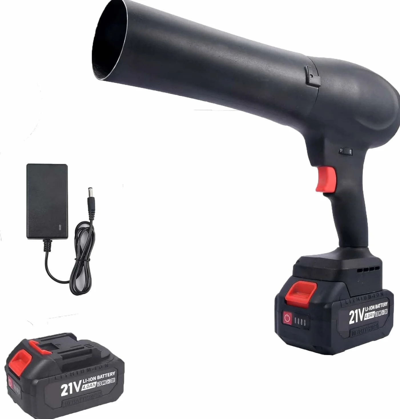 Soplador de Turbo Inalámbrico con 1 x 4000mAh Batería, Soplador de Hojas sin Escobillas 130.000RPM, Mini Soplador de Aire Eléctrico para Limpieza de Hojas, Nieve, Polvo, con Boquilla Extendida