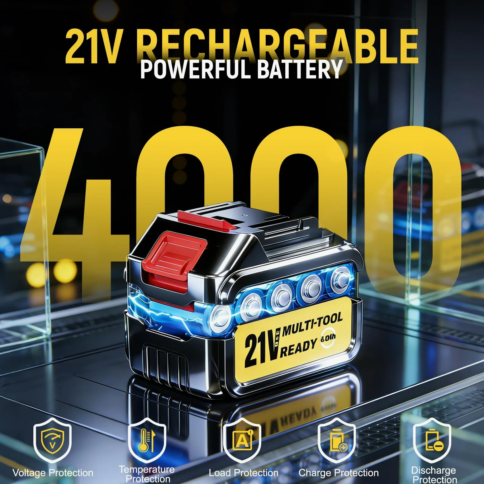 Hidrolimpiadora de Alta Presion 21V/68Bar/990PSI - 2X Batería 4000mAh - Set Completo 17 Piezas - Limpiadora Portátil Multiusos para Coche, Terraza, Jardín