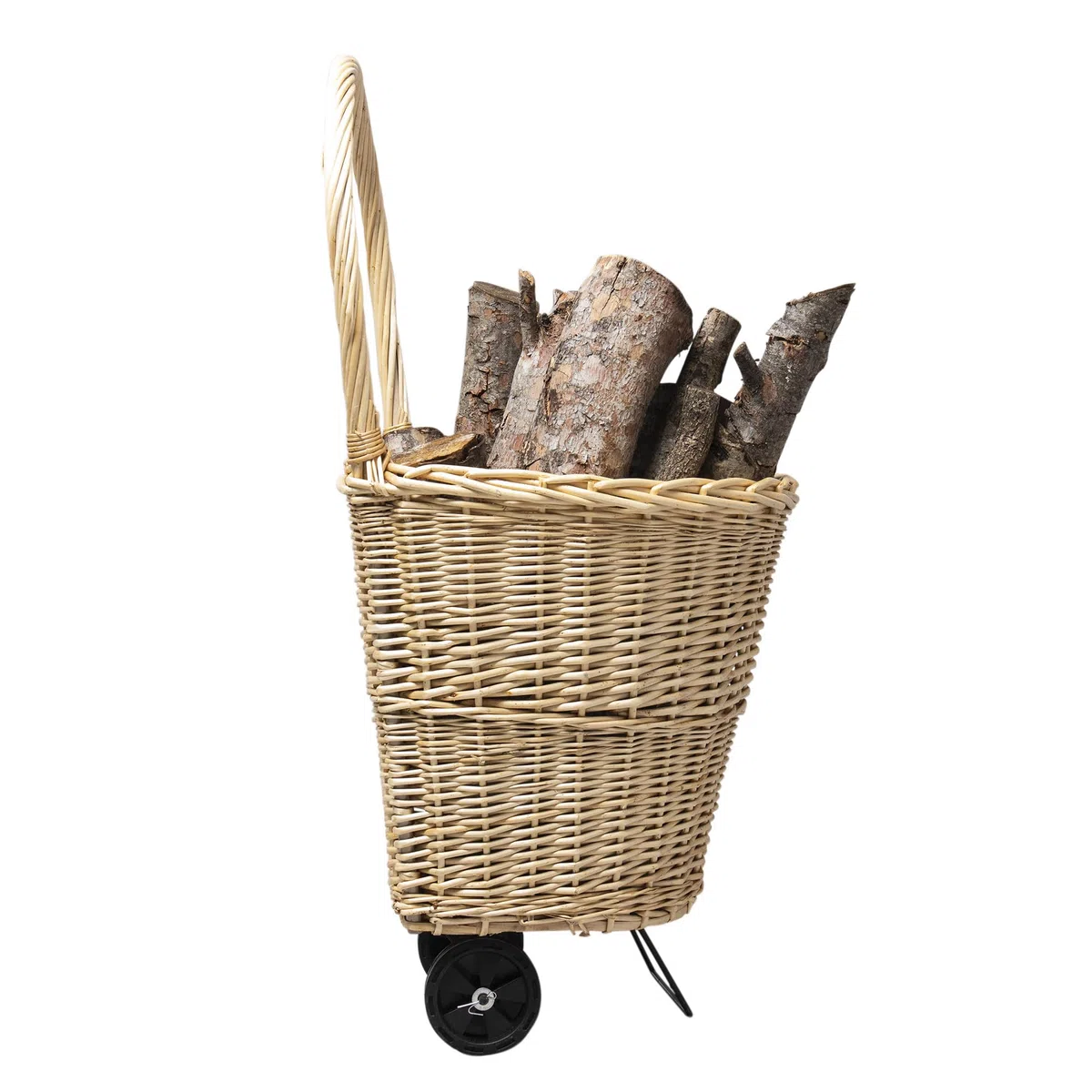 WERKA PRO Carrito de leña de mimbre