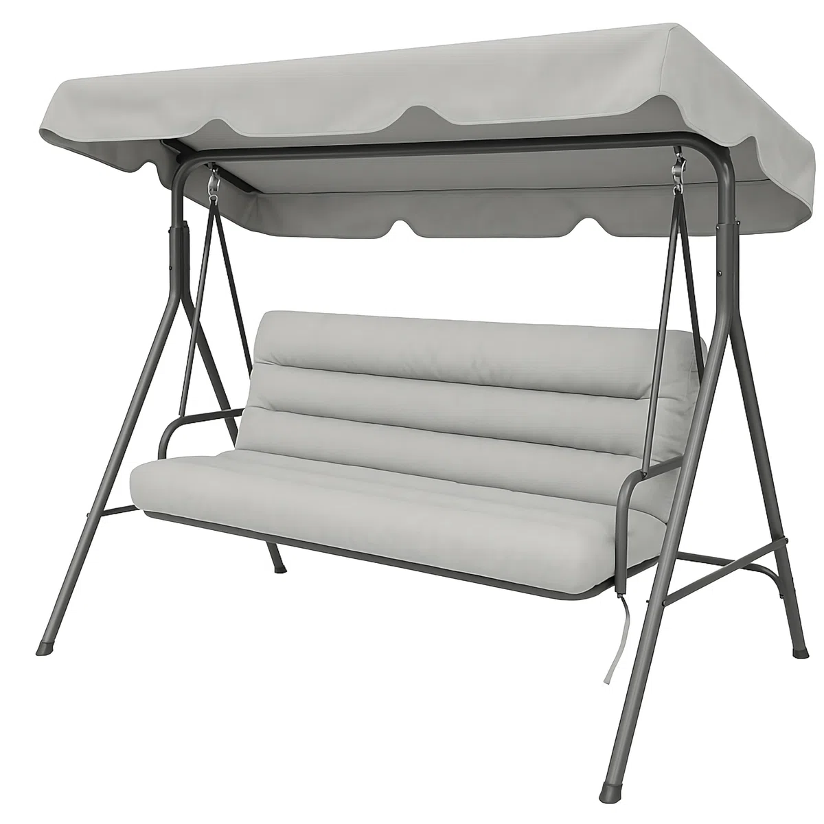 PillowPrim Techo impermeable para columpio de Hollywood, 2-3 plazas, protección UV, toldo para columpio de jardín, resistente al agua y al polvo, 120 x 215 cm, gris ceniza