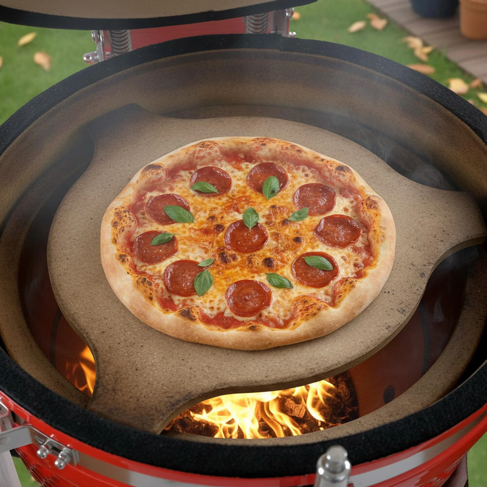 BBQ-Toro Piedra Deflectora de Ø 34 cm | Para la Parrilla de Cerámica Kamado de Ø 52 cm | Cocción a Baja y Lenta Temperatura | Universal