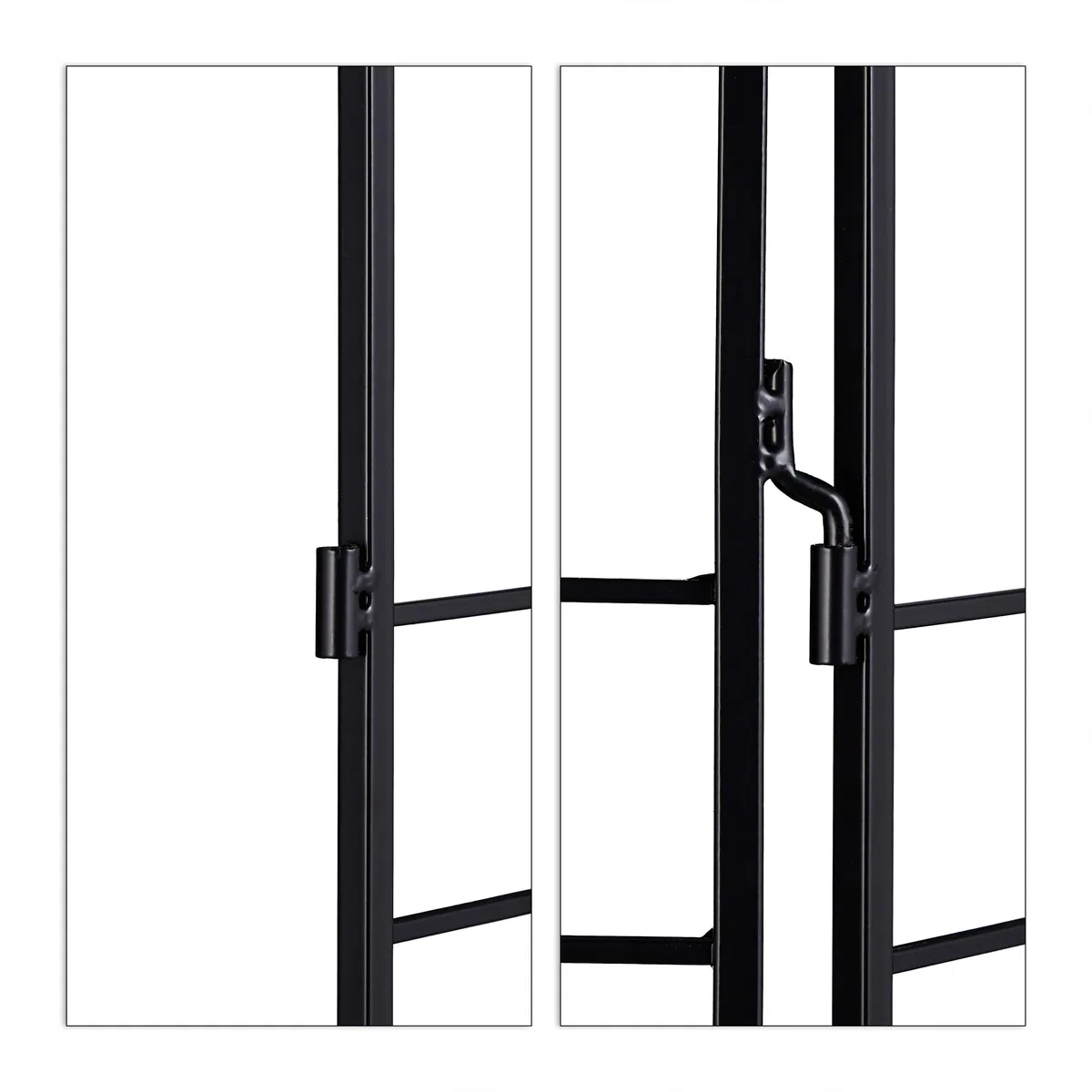 Relaxdays Soportes Plantas Metálicos, Set de 3, con Estacas, Enrejado para Trepadoras, 122 x 30,5 cm, para Jardín, Negro