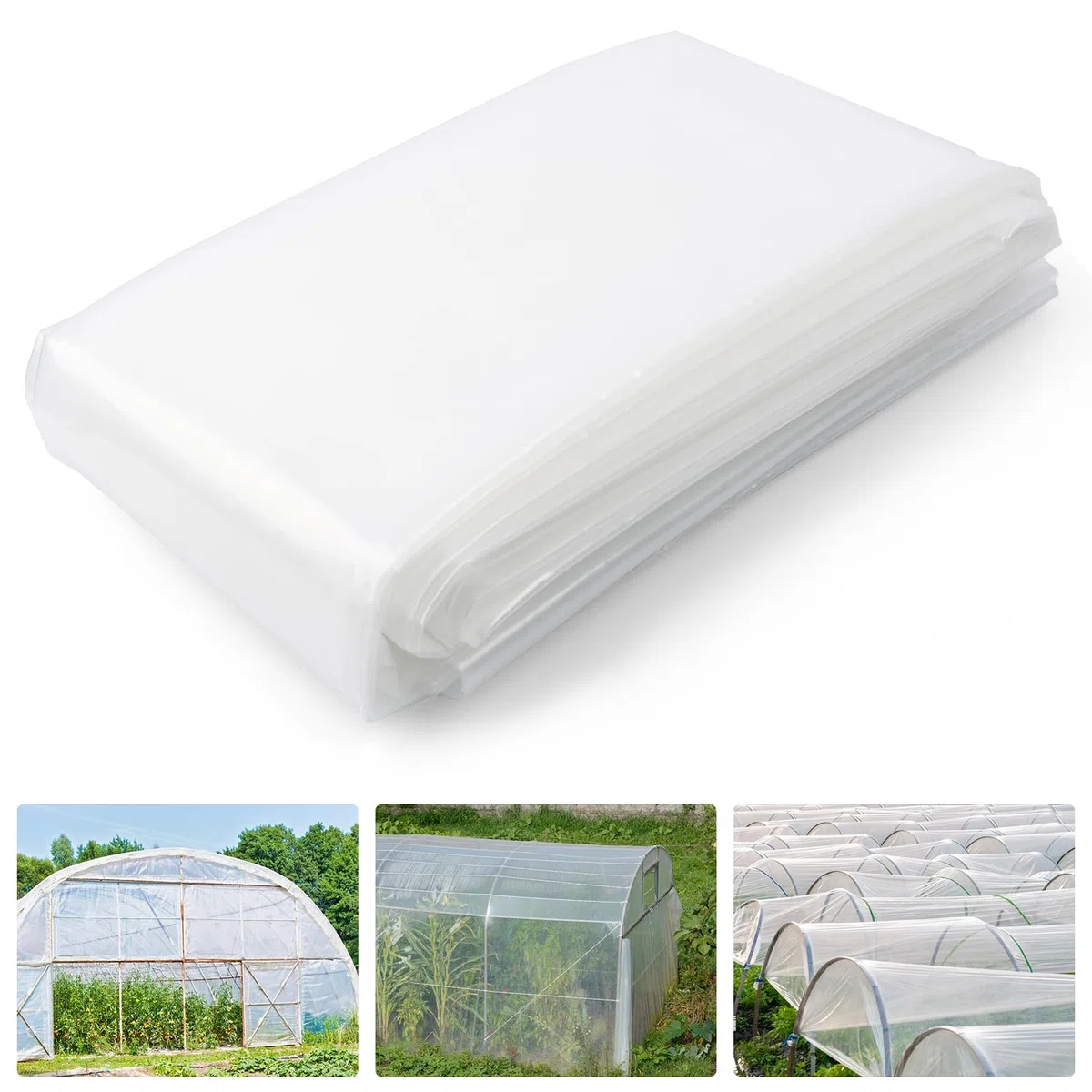Lámina de plástico para invernadero, 10 x 30 pies, 6 mm, cubierta de plástico resistente a los rayos UV, película transparente para invernadero para granja, jardín, guardería, Henhouse