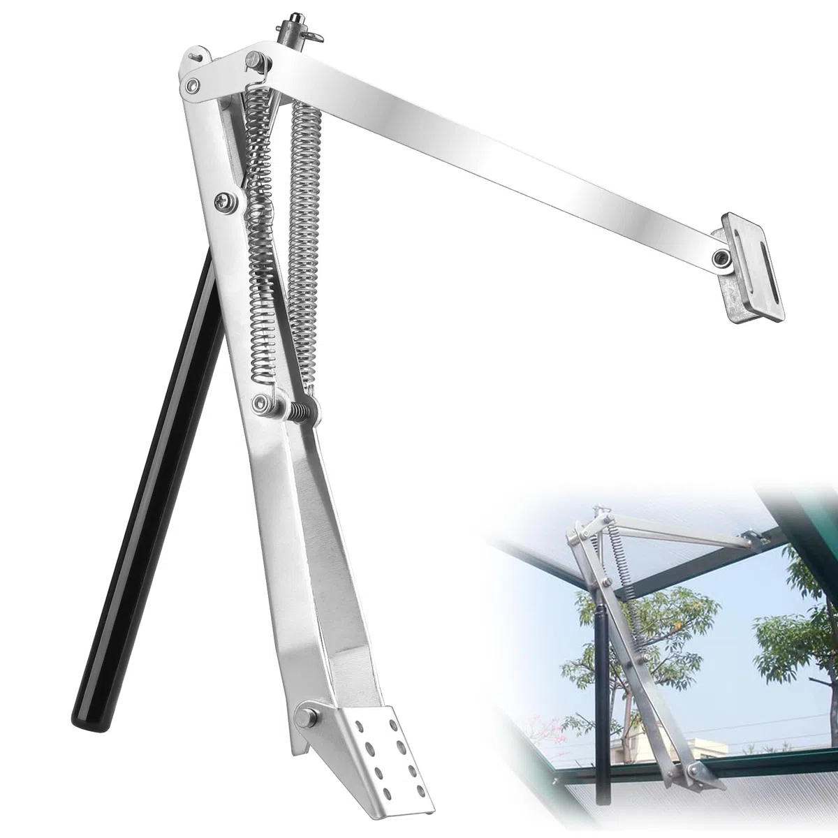 Abridor de ventanas automático para invernadero, estructura de doble muelle, elevalunas para invernadero, apertura de ventanas para vivero, capacidad de elevación de 15kg, altura de elevación de 40cm